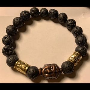 Black and Gold Buddha Bracelet